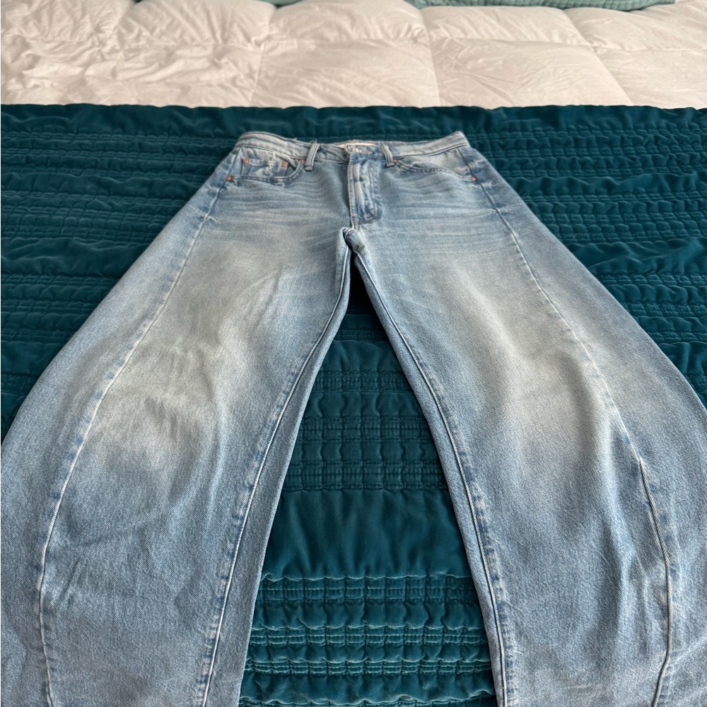 MOTHER Light Blue Half-Pipe Ankle Jeans